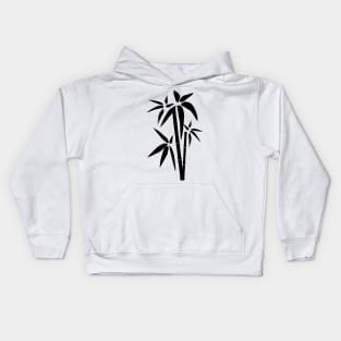 Bamboo minimalist ink style design Kids Hoodie